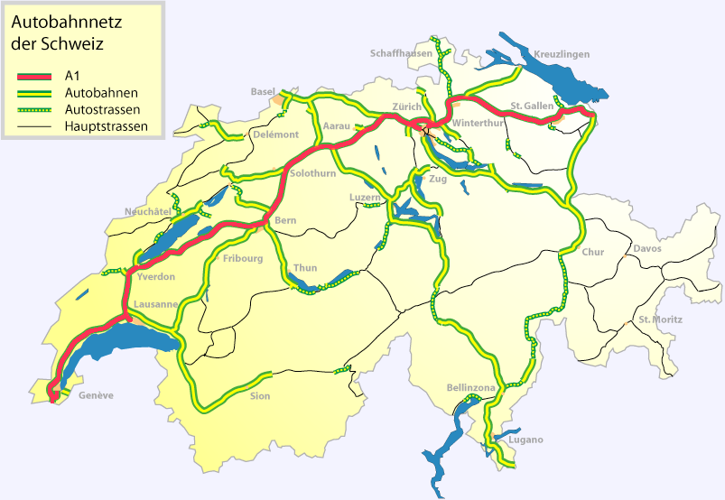 Drogi, autostrady i winieta w Szwajcarii