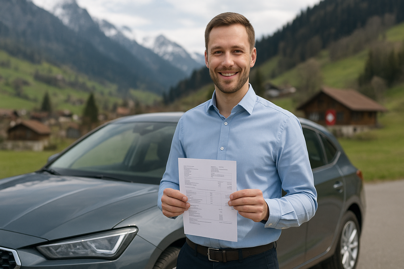 Służbowe auto w Szwajcarii bez zagadek: Privatanteil 0,9%, paliwo i dojazdy w podatkach i na pasku wypłaty