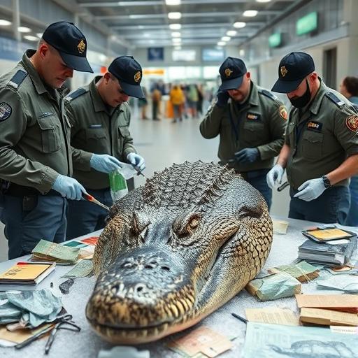 Funkcjonariusze celni w Zurychu odkrywają przemyt głowy krokodyla