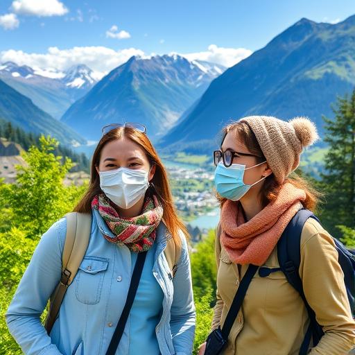 Turystki w Interlaken omijają zakaz zasłaniania twarzy dzięki maskom ochronnym
