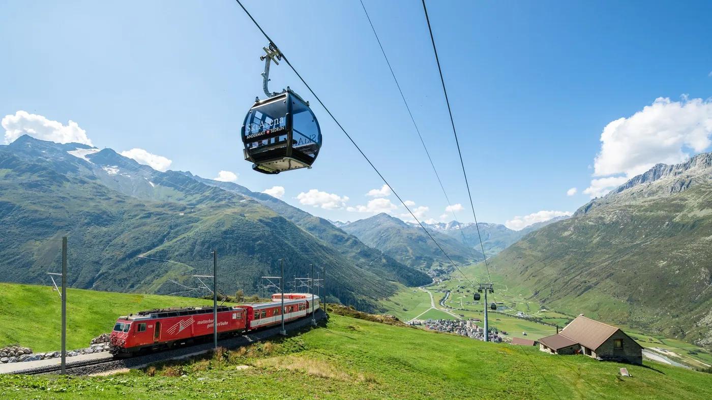 Gütsch-Express — kolejka nad Andermatt