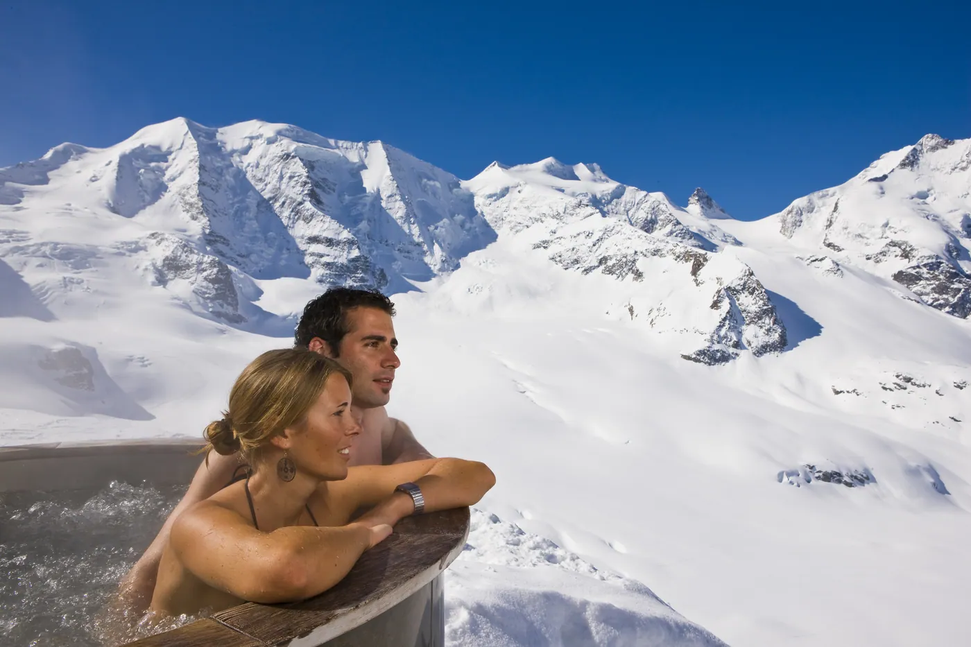 Jacuzzi Diavolezza at 3,000 metres above sea level