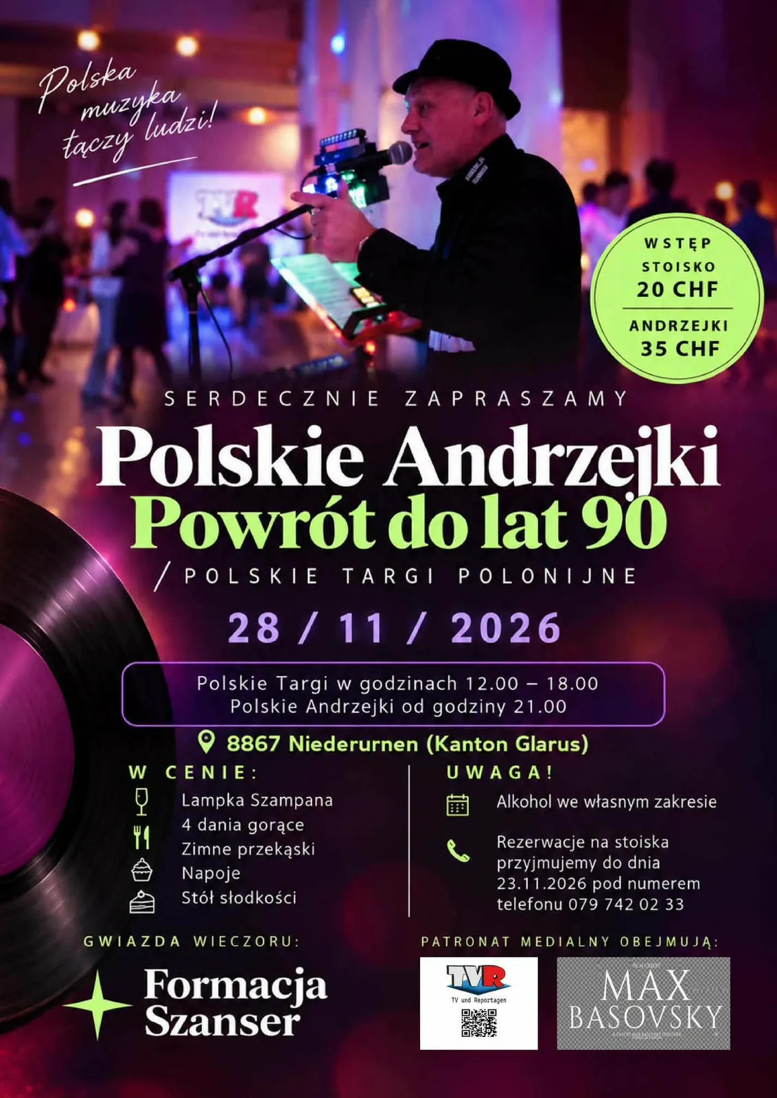 Polskie Targi Polonijne I Polskie Andrzejki w stylu lat 90 serdecznie zapraszamy całą Polonię dla odwiedzających wstęp free