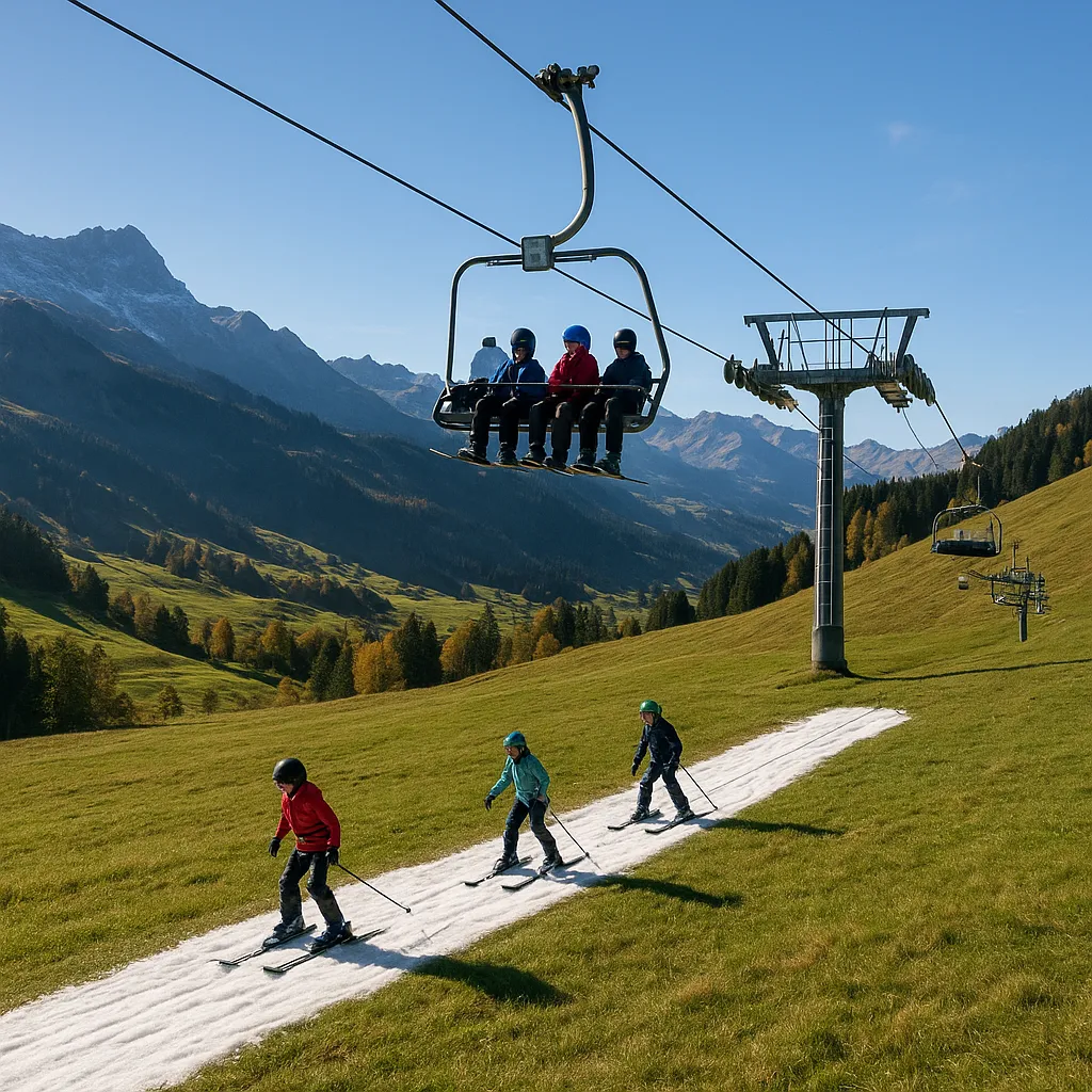 W Adelboden uruchamiają wyciąg na zielonej łące